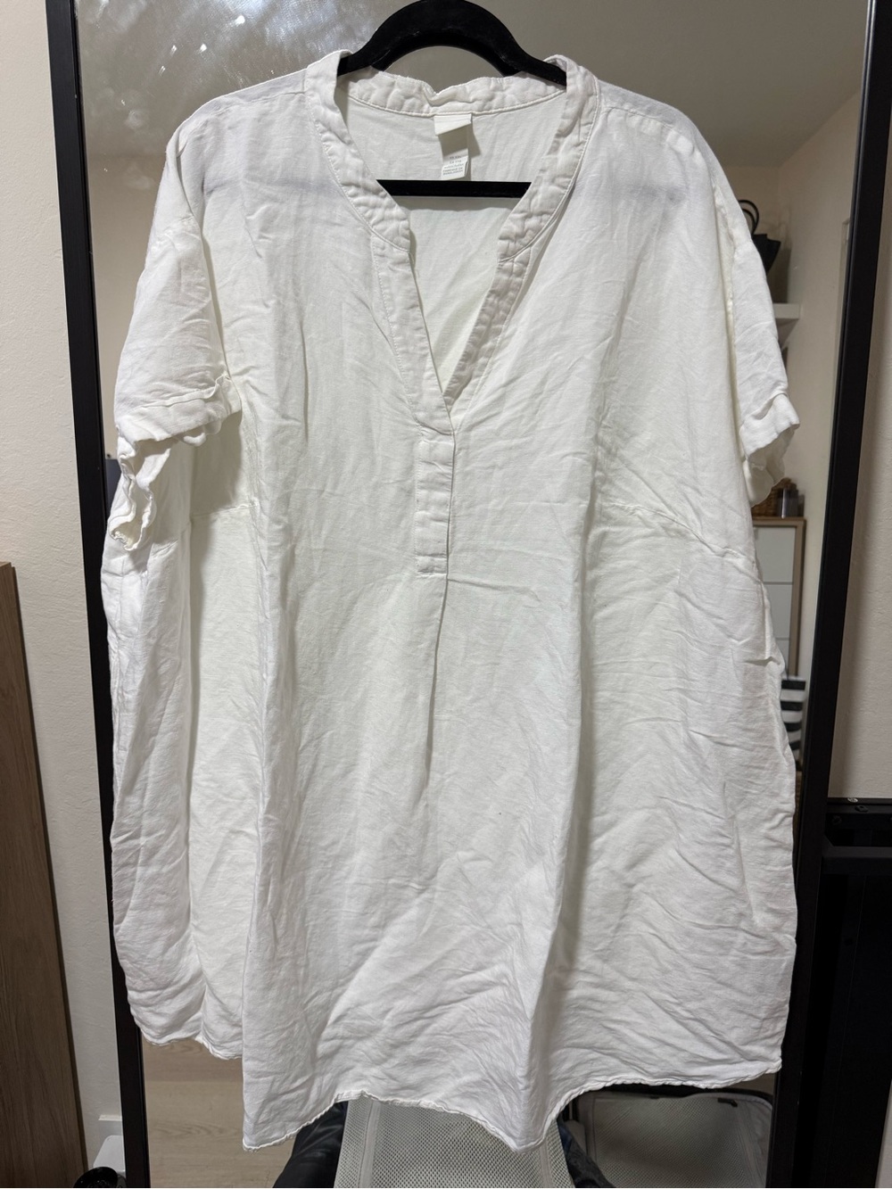 Linen Blend Tunic Style Dress